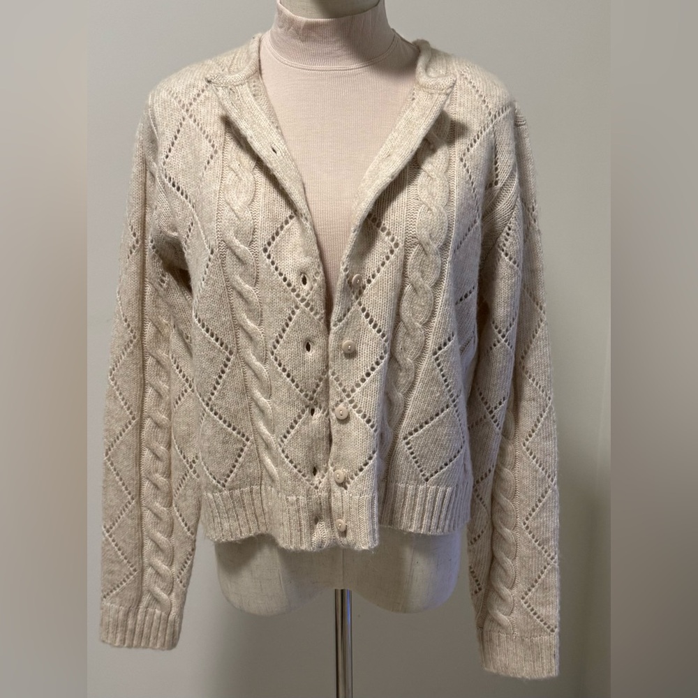 RD Style Cream Cable Knit Cardigan‎